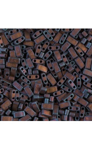 Miyuki half tila 5x2.4mm beads - Matte metallic dark raspberry copper HTL-2005
